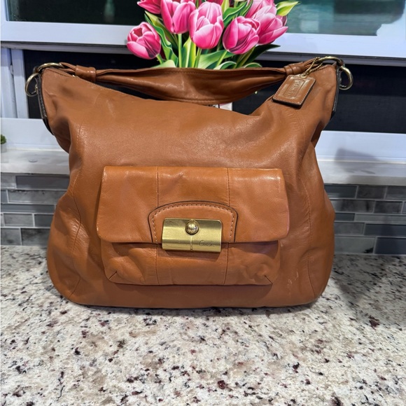 Coach Kristin Brown Leather Hobo Bag with Gold Accents - Picture 8 of 17